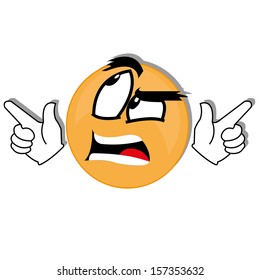 abstract curious face on white background