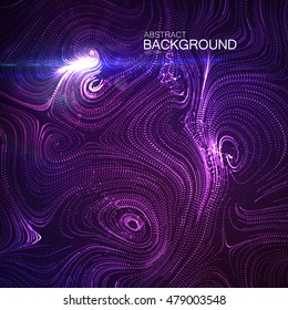 Abstract curl background with swirled shiny stripes and lens flare light effect. Vector illustration of swirled stripes background. Abstract illuminated background