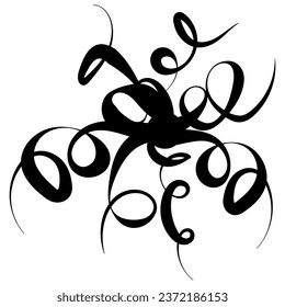 Abstract curl silhouette in a circle element for decoration