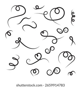 Conjunto de linhas de curvas abstratas. Conjunto de arte