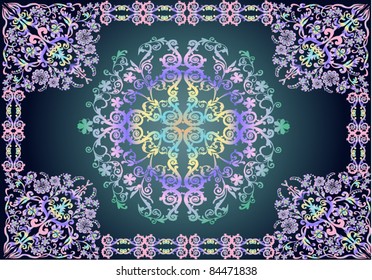 abstract curled color decorated pattern