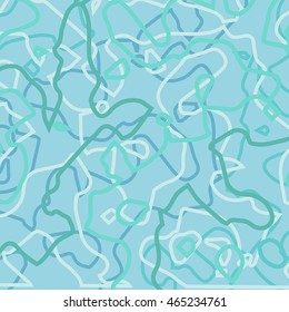 abstract curled line and different shaped spots background. vector illustration.