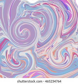 abstract curled line and different shaped spots background. vector illustration.