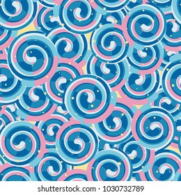 Abstract curls are divided into four sections in a chaotic order. Seamless texture.