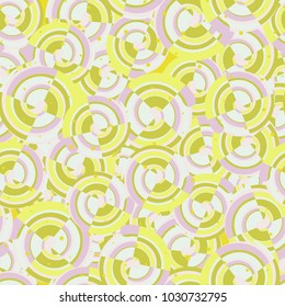Abstract curls are divided into four sections in a chaotic order. Seamless texture.