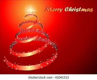 Abstract curly christmas tree vector illustration