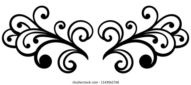 Abstract curly element for design, swirl, curl. Vector illustration.