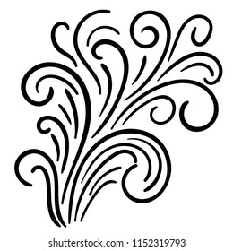 Abstract curly element for design, swirl, curl. Vector illustration.