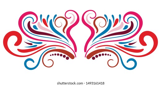 Abstract curly element for design, swirl, curl, divider. Vector illustration.  