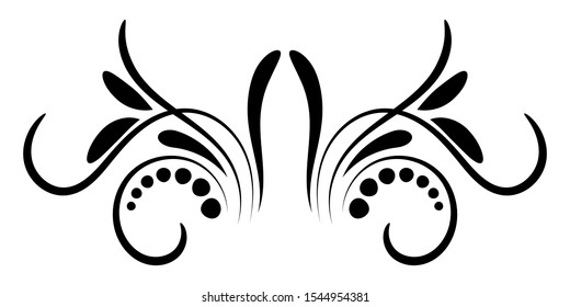 Abstract curly element for design, swirl, curl. Vector illustration.   