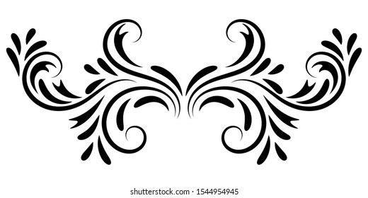 Abstract curly element for design, swirl, curl. Vector illustration.  