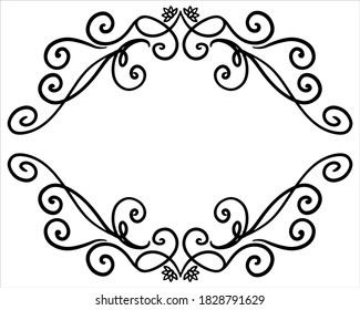 Abstract curly element for design, swirl, curl, divider. Vector illustration.