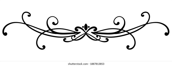 Abstract curly element for design, swirl, curl, divider. Vector illustration.