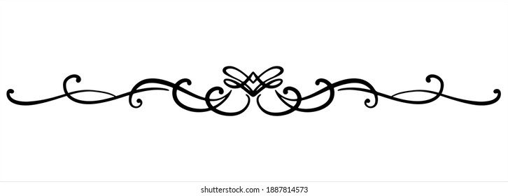 Abstract curly element for design, swirl, curl, divider. Vector illustration.