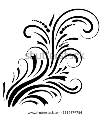Abstract curly element for design, swirl, curl. Vector illustration.