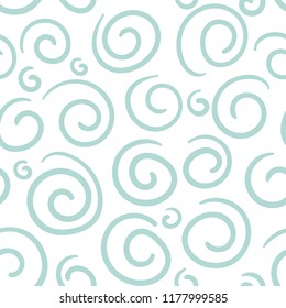 Abstract curly geometric seamless pattern. Doodle background. Vector illustration.
