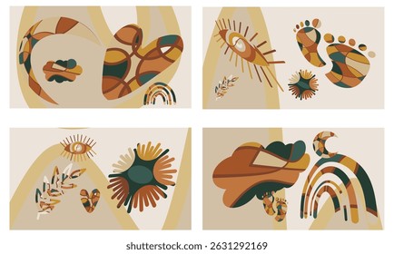 Abstract Curly Line Collection. A set of nine thick, curly line elements in various shapes, ideal for abstract designs. Perfect for adding a playful, modern touch to creative projects