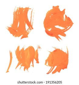 Abstract curly orange paint strokes 2