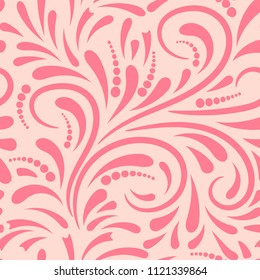 Abstract curly seamless pattern. Swirl background. Vector illustration.