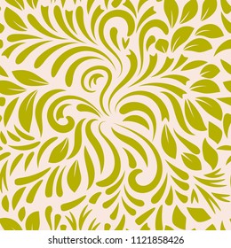 Abstract curly seamless pattern. Swirl background. Vector illustration.