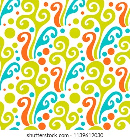 Abstract curly seamless pattern. Vector illustration.