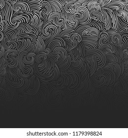 Abstract curly vector background, hand drawn waves. illustration