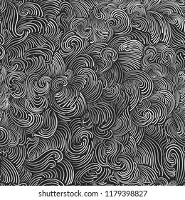 Abstract curly vector background, hand drawn waves. illustration