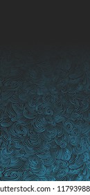 Abstract curly vector background, hand drawn waves. illustration
