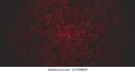 Abstract curly vector background, hand drawn waves. illustration