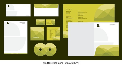 Abstract Curly Wave Bold Shape Modern Corporate Business Identity Stationary