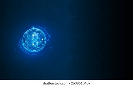 abstract currency exchange vector. dollar Money conversion price of dimensional web blockchain digital technology pixel background vector design
