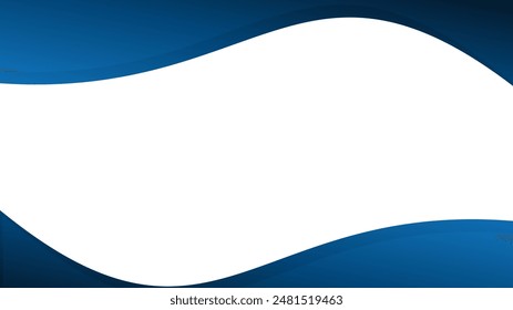 abstract curve background, blue wave vector on white background, design for business presentation slide or backdrop, gradient tape ribbon background, presentation slide template