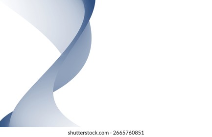 plano de fundo de curva abstrata, vetor de onda azul em fundo branco, design para apresentação de negócios slide ou plano de fundo, fundo de fita de fita gradiente, modelo de slide de apresentação