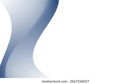 abstract curve background, blue wave vector on white background, design for business presentation slide or backdrop, gradient tape ribbon background, presentation slide template