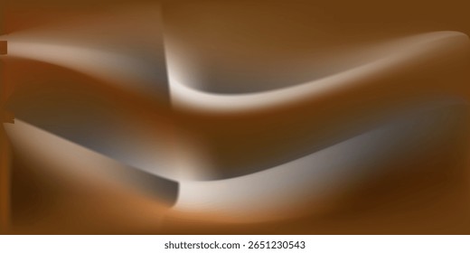 abstract curve background, brown gold wave vector on white background, design for business presentation slide or backdrop, gradient tape ribbon background, presentation slide template