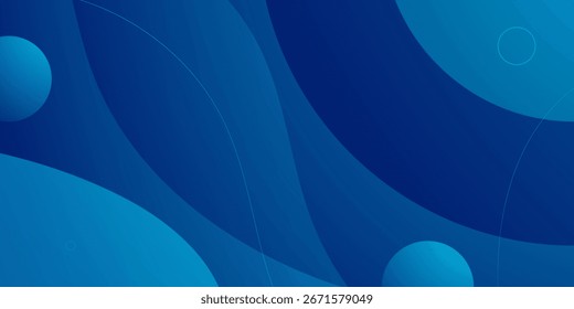 Abstract curve banner background with blue color element pattern design. Trendy dynamic color background. Eps10 vector