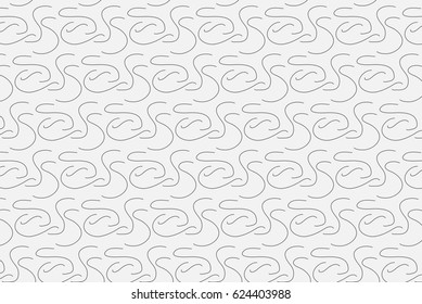 abstract curve black and white vector pattern seamless