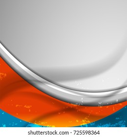 Abstract curve corporate background with grey color space for text. Vector design