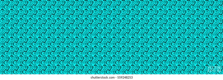 Abstract Curve Dark Turquoise Pattern. Structural Texture with Smoke and Segments. Vector Illustration
