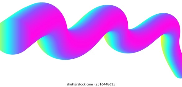 Abstract curve in different shapes. Gradient blend line. Modern design with bright waves. Elements design for mockup, banner, poster and background. Vector illustration