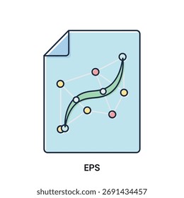 Abstract curve and dots on light blue document icon vector