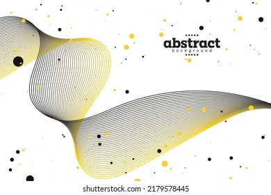 Abstract Curve Flow Line In Gradient Black And White With Floating Particle Can Be Use For Advertisement Poster Website Banner Technology,food,beverage Packgage Design Product Presentation Vector Eps.