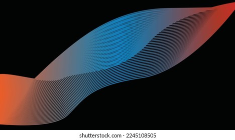 abstract curve flown line in difference angle in ocean blue color can be use for advertisement product presentation website template vector eps.