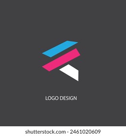 Abstract curve of in geometric stylised, vector and logo,  colorful monochrome design,Eps 10.