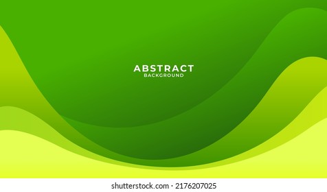 Abstract curve green banner background