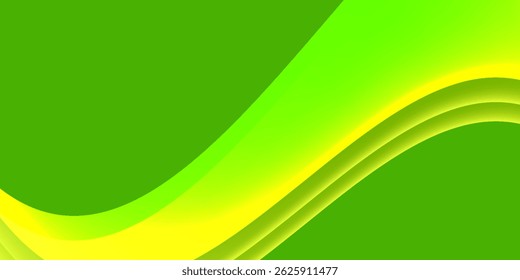 Abstract curve green banner background