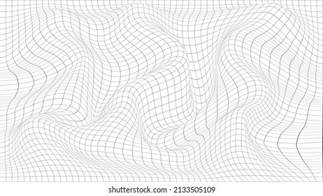 Abstract curve grid. Wireframe landscape. Vector architecture illustration.