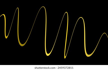 Abstract curve handwritten art design on black background. Drawing line pattern texture illustration template for banner, cover, surface, digital, flyer, print, advertising, idea, poster