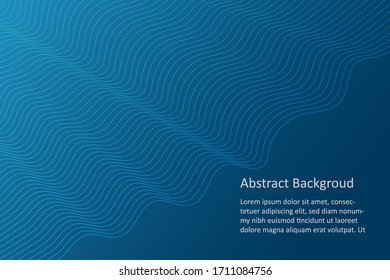 Fondo azul de línea de curva abstracta. ilustración elegante
