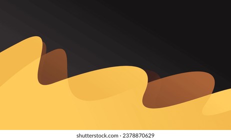 Abstract Curve Line Gradient Background Presentation. Black and Gold Gradient Wallpaper - EPS 10 Vector